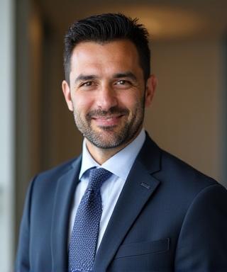 Retrato profesional del Dr. Alejandro Velázquez, Socio Director de Marítimo Abogados, en un entorno formal de oficina